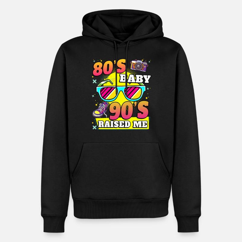 80er Kind - Männer Premium Bio Hoodie - Schwarz