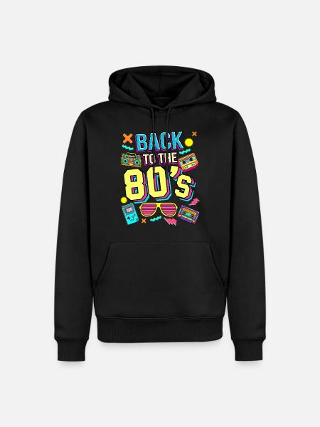 80er Mode 80er Jahre 80er party 80er - Männer Premium Bio Hoodie - Schwarz