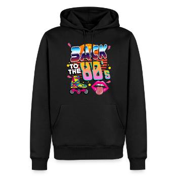 Retour aux années 80 Cassette Vintage & Rétro Cadeau - Sweat à capuche Premium bio Homme - noir - Devant - Nico (187cm)