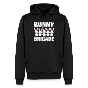 Bunnies Groups Design Bunnies Brigade - Sweat à capuche Premium bio Homme - noir - Devant - Nico (187cm)