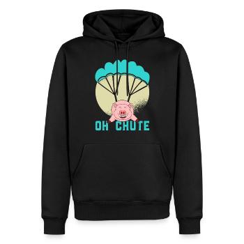 Parachutisme en parachute Flying Piggy - Sweat à capuche Premium bio Homme - noir - Devant - Nico (187cm)