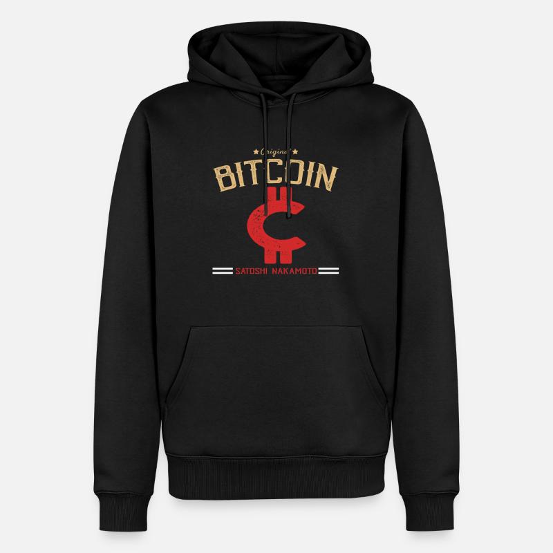 Crypto-monnaie Bitcoin - Sweat à capuche Premium bio Homme - noir
