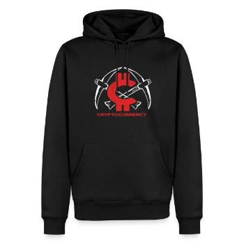Crypto-monnaie Blockchain Crypto-monnaie - Sweat à capuche Premium bio Homme - noir - Devant - Nico (187cm)