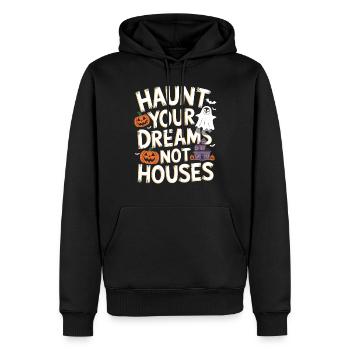 Pinguin Halloween: Spuke Deine Träume Nicht Häuser - Männer Premium Bio Hoodie - Schwarz - Vorne - Nico (187cm)