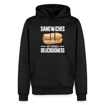 Les sandwichs sont des délices portables - Sweat à capuche Premium bio Homme - noir - Devant - Nico (187cm)