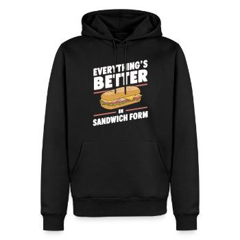 Sandwich Maker Sandwichs grillés et grillés - Sweat à capuche Premium bio Homme - noir - Devant - Nico (187cm)