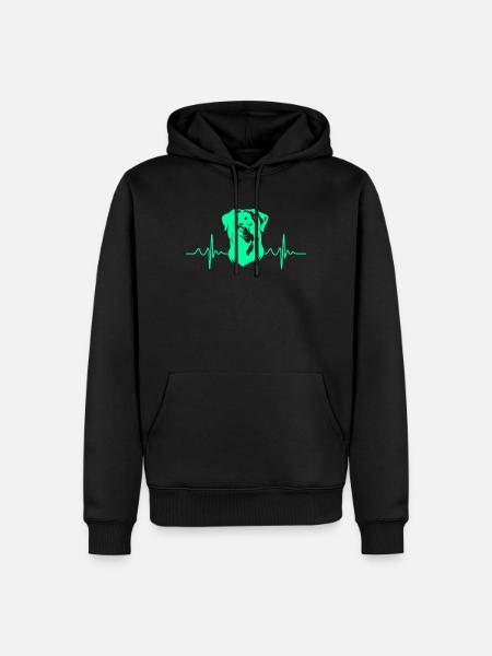 Rottweiler heartbeat - Men’s Premium Organic Hoodie - black
