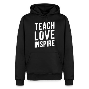 Teach Love Inspire - Männer Premium Bio Hoodie - Schwarz - Vorne - Nico (187cm)