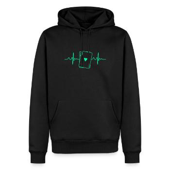 Blackjack Black Jack Herzschlag - Männer Premium Bio Hoodie - Schwarz - Vorne - Nico (187cm)