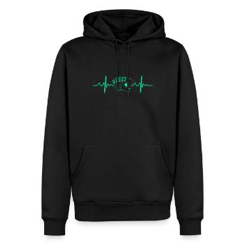 Quinte flush royale Battement de cœur - Sweat à capuche Premium bio Homme - noir - Devant - Nico (187cm)