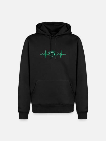 Royal Flush Heartbeat - Men’s Premium Organic Hoodie - black