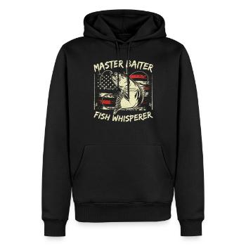 Master Baiter Poisson Chuchoter Pêche Drôle - Sweat à capuche Premium bio Homme - noir - Devant - Nico (187cm)