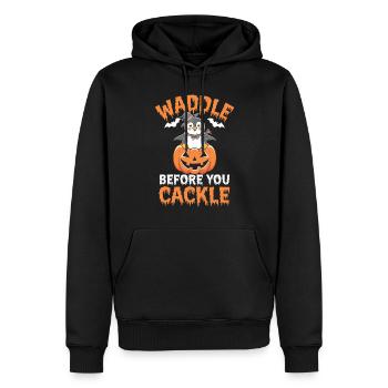 Dandinez-vous avant de caqueter Pingouin Halloween - Sweat à capuche Premium bio Homme - noir - Devant - Nico (187cm)