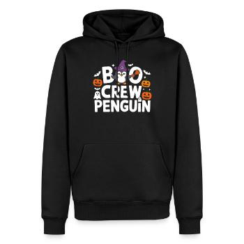 Boo Crew Pinguin Halloween - Männer Premium Bio Hoodie - Schwarz - Vorne - Nico (187cm)