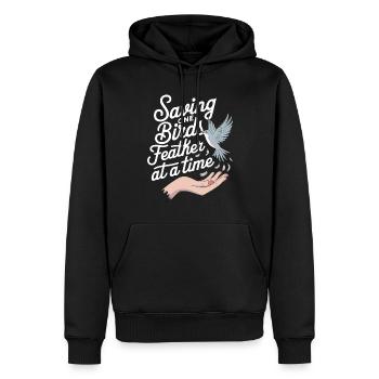 Passionné par le sauvetage des oiseaux et la faune sauvage - Sweat à capuche Premium bio Homme - noir - Devant - Nico (187cm)