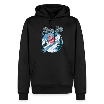 Pistensau - Männer Premium Bio Hoodie - Schwarz - Vorne - Nico (187cm)