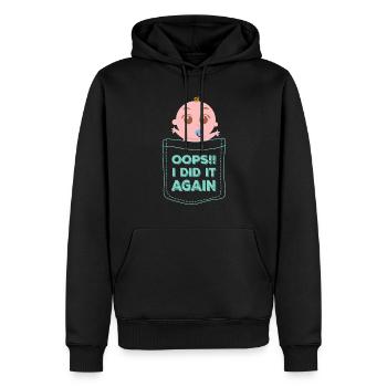 Schwangerschaft Schwanger Baby Spruch Geschenk - Männer Premium Bio Hoodie - Schwarz - Vorne - Nico (187cm)