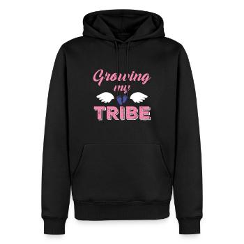 Grossesse Bébé enceinte Cadeau de naissance - Sweat à capuche Premium bio Homme - noir - Devant - Nico (187cm)