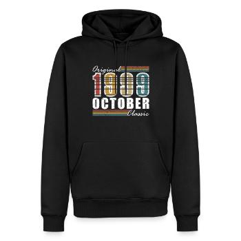 October 1999 - Geburtstag im Oktober 1999 - Männer Premium Bio Hoodie - Schwarz - Vorne - Nico (187cm)