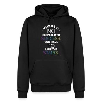 Success Motivation Quote Success - Stairs - Men’s Premium Organic Hoodie - black - Front - Nico (187cm)