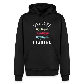 Fishing Angler Fishing Rod Gift - Men’s Premium Organic Hoodie - black - Front - Nico (187cm)