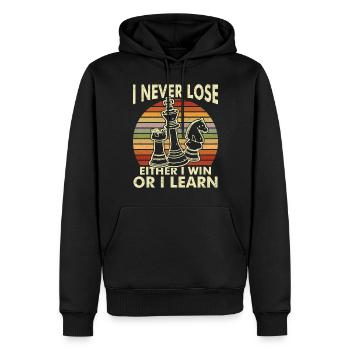 Schachspieler / Lustiges Schach Geschenk - Männer Premium Bio Hoodie - Schwarz - Vorne - Nico (187cm)
