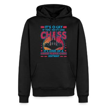Schach Spruch lustig - schlau intelligent IQ - Männer Premium Bio Hoodie - Schwarz - Vorne - Nico (187cm)