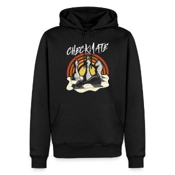 Schach Spruch lustig - Schachmatt Checkmate - Männer Premium Bio Hoodie - Schwarz - Vorne - Nico (187cm)