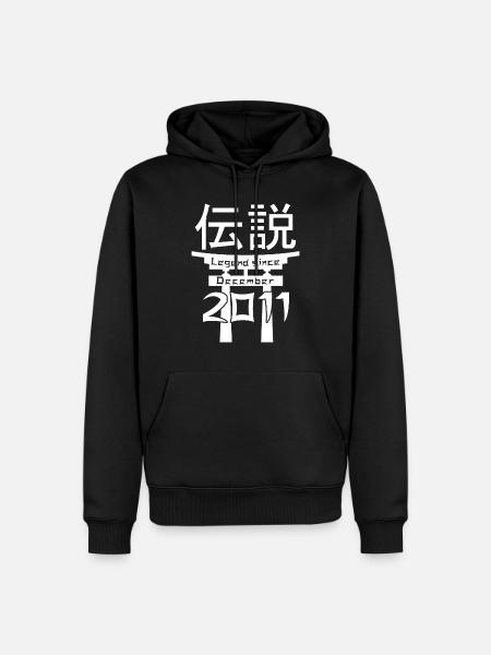 Legend since December 2011 Birthday Gift - Men’s Premium Organic Hoodie - black