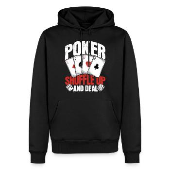 Poker Shuffle Up and Deal - Men’s Premium Organic Hoodie - black - Front - Nico (187cm)