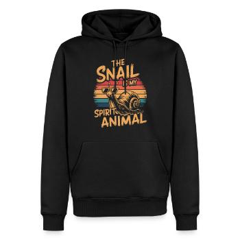 L’escargot est mon animal de pouvoir - Sweat à capuche Premium bio Homme - noir - Devant - Nico (187cm)