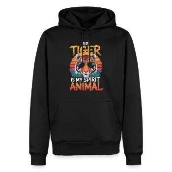 Tiger Ist Mein Spirit Animal - Männer Premium Bio Hoodie - Schwarz - Vorne - Nico (187cm)