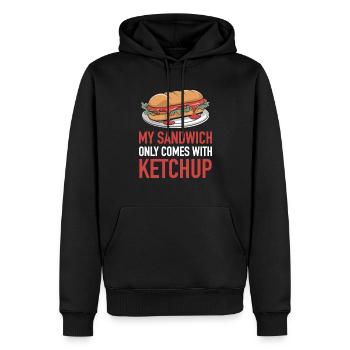 Sandwich Mit Ketchup Getoastetes Brötchen - Männer Premium Bio Hoodie - Schwarz - Vorne - Nico (187cm)