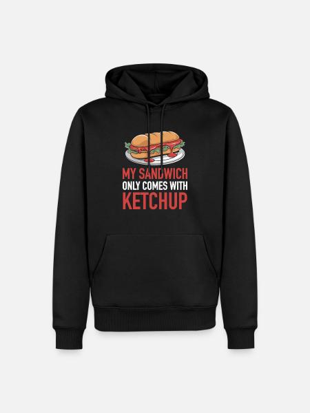 Sandwich with ketchup toasted bun - Men’s Premium Organic Hoodie - black