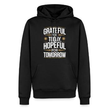 Harness Positivity And Mental Well-Being Through - Männer Premium Bio Hoodie - Schwarz - Vorne - Nico (187cm)