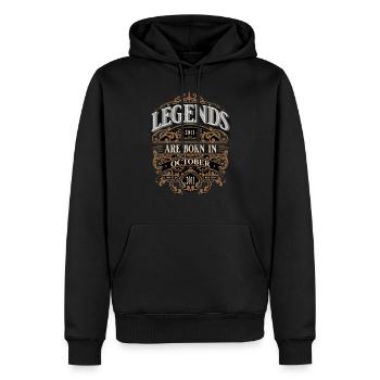 2011 Octobre Naissance Anniversaire Année Naissance - Sweat à capuche Premium bio Homme - noir - Devant - Nico (187cm)