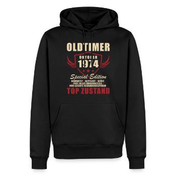 50. Jahrestag Oktober Jahr 1974 - Männer Premium Bio Hoodie - Schwarz - Vorne - Nico (187cm)