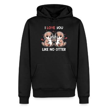 Ich liebe dich wie kein Otter süßes Otter-Paar - Männer Premium Bio Hoodie - Schwarz - Vorne - Nico (187cm)