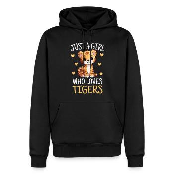 Nur ein Mädchen, das Tiger liebt süßes Junges - Männer Premium Bio Hoodie - Schwarz - Vorne - Nico (187cm)