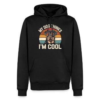 Rottweiler My dog thinks I'm cool - Men’s Premium Organic Hoodie - black - Front - Nico (187cm)