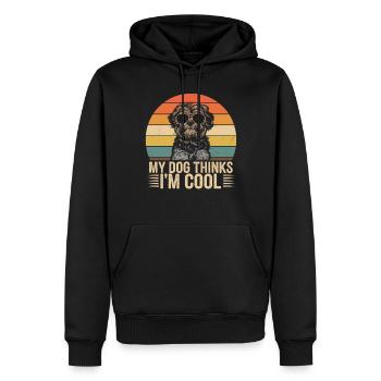 Shi shitzu mon chien pense que je suis cool - Sweat à capuche Premium bio Homme - noir - Devant - Nico (187cm)