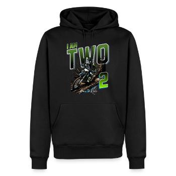 Motocross 2e anniversaire - Sweat à capuche Premium bio Homme - noir - Devant - Nico (187cm)