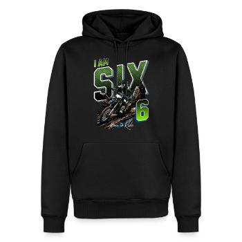 6e anniversaire de motocross - Sweat à capuche Premium bio Homme - noir - Devant - Nico (187cm)