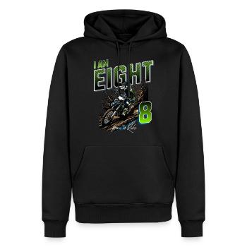 8e anniversaire de motocross - Sweat à capuche Premium bio Homme - noir - Devant - Nico (187cm)