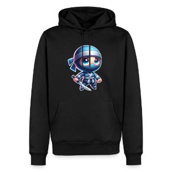 Ninja - Männer Premium Bio Hoodie - Schwarz - Vorne - Nico (187cm)