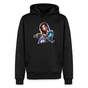 Motocross Femmes Filles - Sweat à capuche Premium bio Homme - noir - Devant - Nico (187cm)