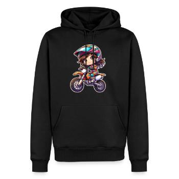 Motocross Filles - Sweat à capuche Premium bio Homme - noir - Devant - Nico (187cm)