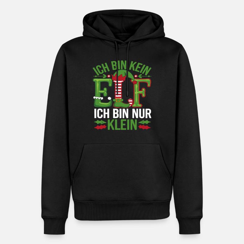Ich bin kein Elf - Männer Premium Bio Hoodie - Schwarz