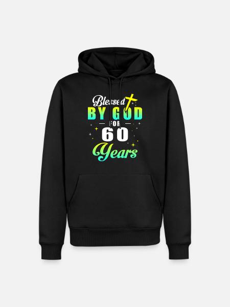 60. Geburtstag Gott 60 Jahren - Männer Premium Bio Hoodie - Schwarz