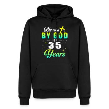 35. Geburtstag gott 35 jahren - Männer Premium Bio Hoodie - Schwarz - Vorne - Nico (187cm)